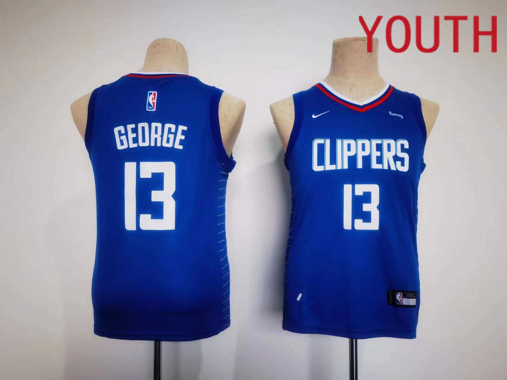 Youth Los Angeles Clippers #13 George Blue Nike Game 2023 NBA Jersey->chicago bulls->NBA Jersey